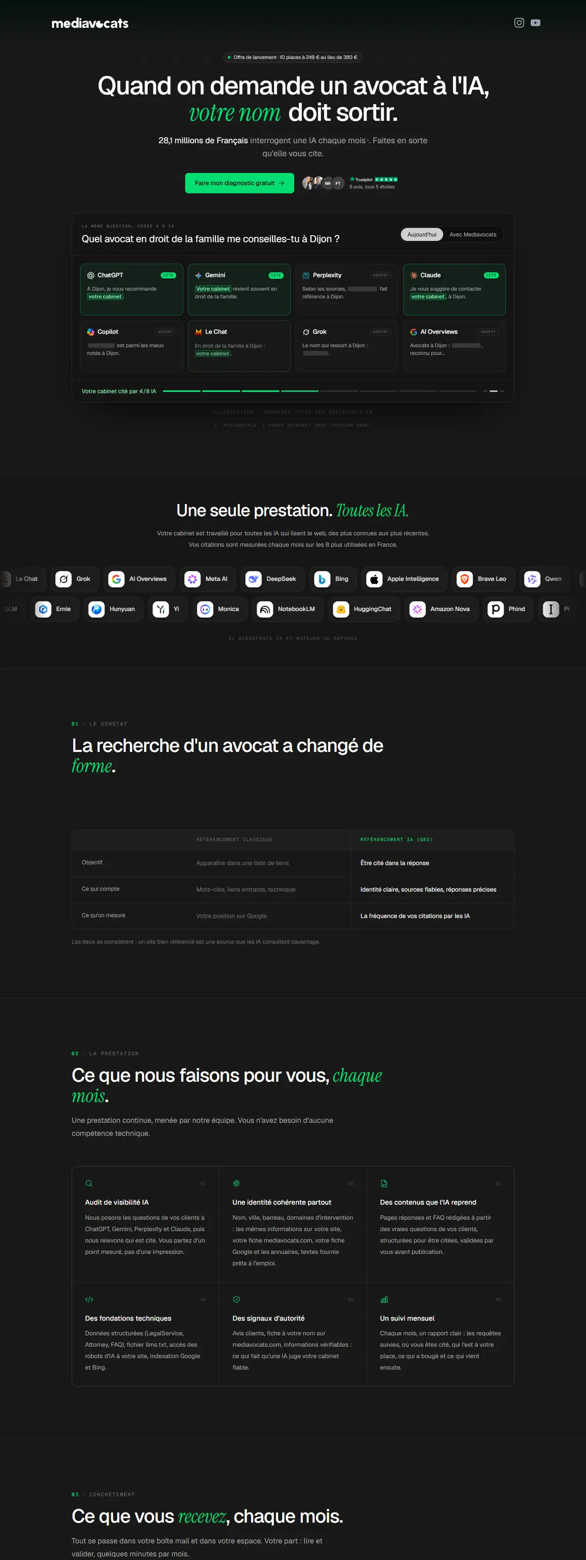 Webavocats, la home page per intero
