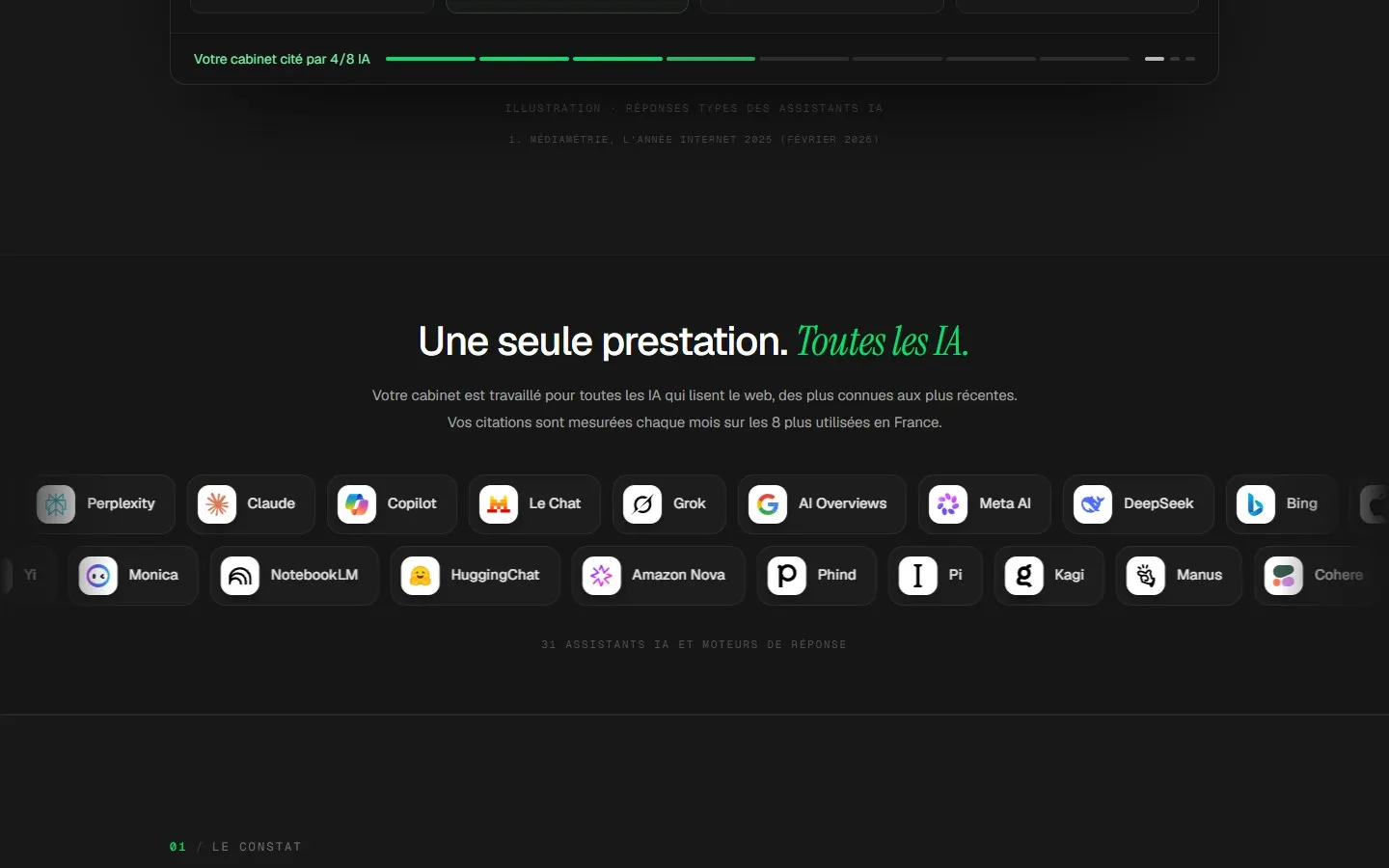 Une seule prestation, toutes les IA.